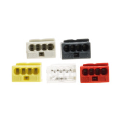 Lot de 5 bornes de raccordement S243 - Conducteurs souples et rigides - 0.6 à 0.8 mm² - 4 pôles - Wago de marque WAGO, référence: B8393500