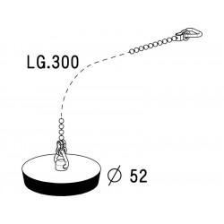 Bouchon pour évier, anneau et chaîne, 30 cm, diam. 52 mm - GIRPI