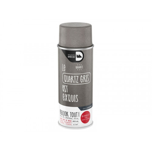 Peinture aérosol MAISON DECO quartz gris pailleté 0.400 L - MAISON DECO