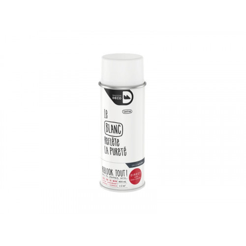 Peinture aérosol relook tout MAISON DECO blanc satiné 0.400 L - MAISON DECO