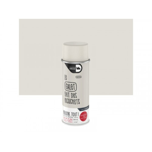 Peinture aérosol relook tout MAISON DECO gris galet satiné 0.400 L - MAISON DECO