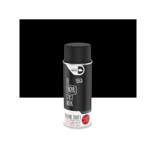 Peinture aérosol Relook Tout, MAISON DECO, 0.400 L noir mat - MAISON DECO