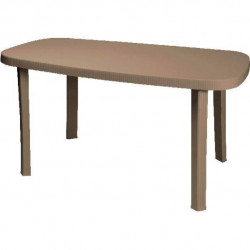 Table de jardin ovale en résine gris tourterelle Otello 140x80x72 cm de marque GENERICO, référence: J8389000