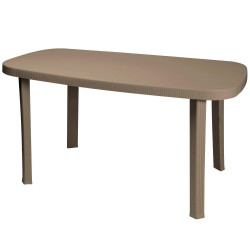 Table de jardin ovale en résine gris tourterelle Otello 140x80x72 cm - GENERICO