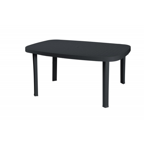 Table Otello anthracite en polypropylène 136x82 cm - Sans marque