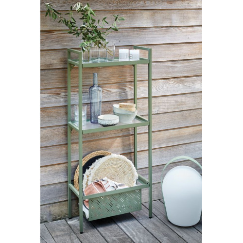 Etagère Balcon en acier à 2 niveaux - 118 x 24 x 53 cm - vert - PROLOISIRS