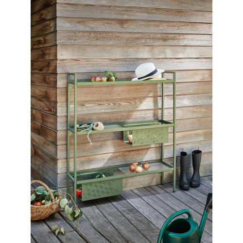 Etagère Balcon en acier à 3 niveaux - 118 x 24 x 102 cm - vert - PROLOISIRS