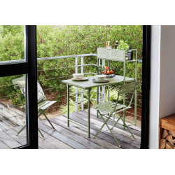 Set table avec 2 chaises pliantes Balcon en acier - vert - PROLOISIRS