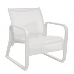 Fauteuil lounge Quenza II en aluminium/TPEP - blanc/blanc - PROLOISIRS