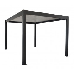 Pergola bioclimatique autoportée Zéphir motorisée aluminium/lames - grey - 3 x 4 m de marque PROLOISIRS, référence: J8234100