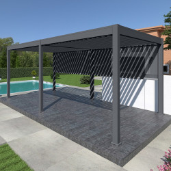 Pergola bioclimatique Ombréa autoportante 3x6M - Anthracite - ELMO de marque Ombréa, référence: J8377700