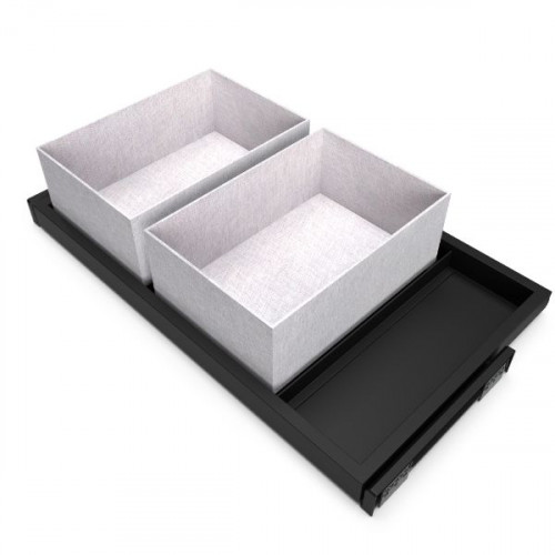 Kit de tray- 2 paniers d'organisation cadre de roulement soft close pour armoires- module 800mm- Noir texturé - EMUCA