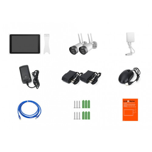 Kit 2 caméras de surveillance wifi + 1 écran NVR pour intérieur et extérieur - Link2home