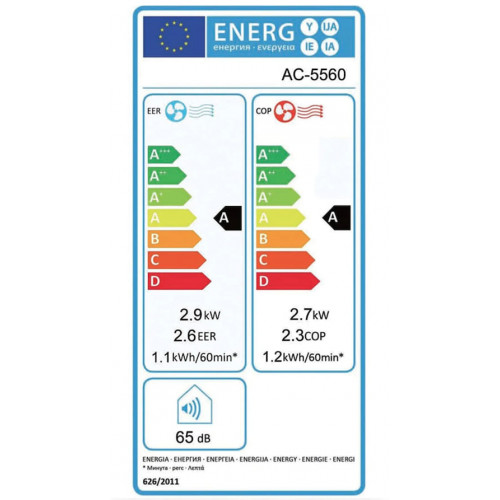 Climatiseur mobile de 2900W avec télécommande - Fonction chauffage et climatisation - Modèle AC-5560 - Tristar