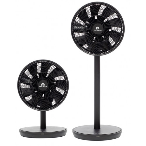 Ventilateur sur pied et table F20B - 27W - secteur et batterie - 26 vitesses - Noir - Predator