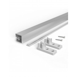 Lot de 4 traverses de meubles de cuisine Albeam- accessoires à visser- Aluminium et Plastique- Anodisé mat - EMUCA