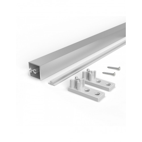 Lot de 4 traverses de meubles de cuisine Albeam- accessoires à visser- Aluminium et Plastique- Anodisé mat - EMUCA