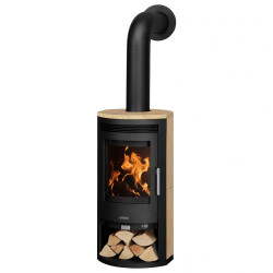 Poêle à bois Baltrum D 2.0 Acier Noir, pierre sable - 5,5 kW de marque Justus, référence: B8511000