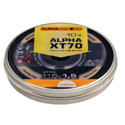 Box 10 Disques de tronçonnage ALPHALINE - XT70 PACK - 115 x 1,5 x 22,23mm - Rhodius