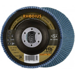 Pack 5 disques à lamelles forme inclinée - LSZ F3 PACK - 115x22,23mm - Grains 40 de marque Rhodius, référence: B8520900