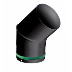 Coude 45° d'angle pour évacuation des fumées - Email 0.7mm - noir - Ø80 de marque Joncoux, référence: B8526000