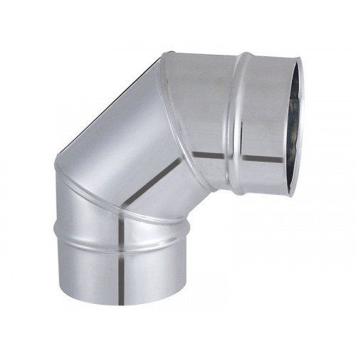 Coude lisse de raccordement pour tubage - 90° d'angle - inox 304 - modèle TYRAL - Ø125 - Joncoux