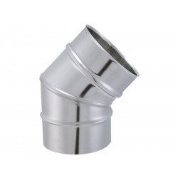 Coude lisse de raccordement pour tubage - 45° d'angle - inox 304 - modèle TYRAL - Ø125 de marque Joncoux, référence: B8527500