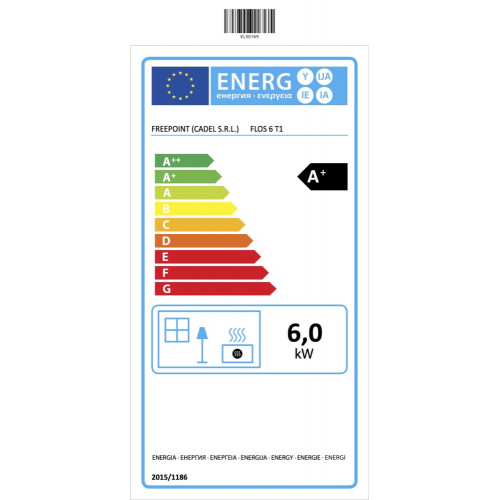 Poêle à granulés étanche Flos 6 noir - 6 kW - FreePoint