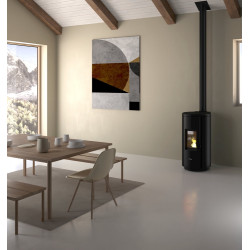 Poêle à granulés étanche Chrome 5 noir - 5 kW - FreePoint