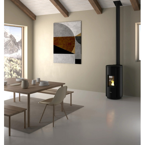 Poêle à granulés étanche Chrome 7 Noir - 7 kW - FreePoint