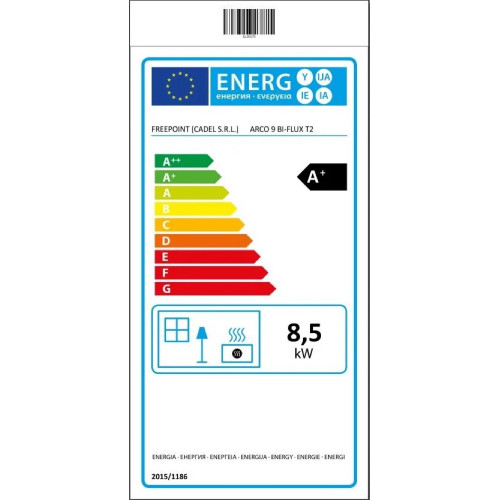 Poêle à granulés étanche Arco 9 Bi-Flux Titanium - 9  kW - FreePoint