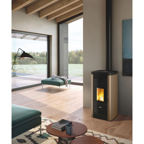 Poêle à granulés étanche Steel 9 Bi-Flux Light Bronze - 8,5 kW - FreePoint