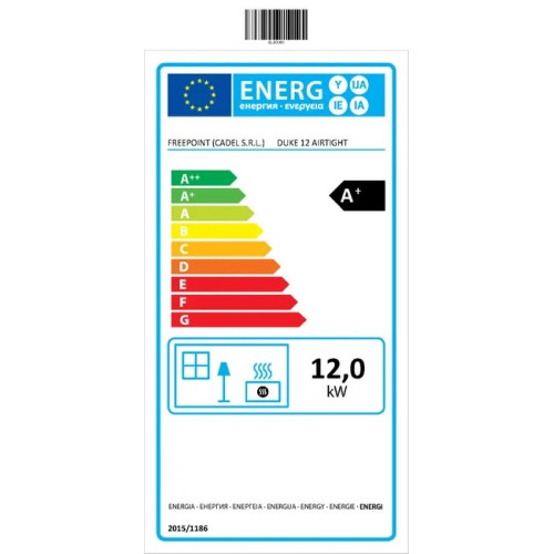 Poêle à granulés étanche Duke 12 Titanium - 12 kW - FreePoint