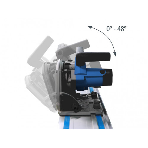 Scie à métaux plongeante avec rail de guidage - modèle TSF 55 - 230V & 1200W - 6000 RPM - Ø165MM - 2X700 MM - BergTecTool