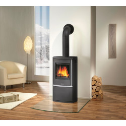 Poêle à bois Reno R Acier Noir - 6 kW de marque Justus, référence: B8510100