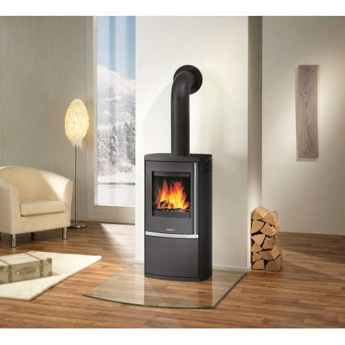 Poêle à bois Reno R Acier Noir - 6 kW - Justus