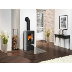 Poêle à bois Reno R Acier Noir - Pierre Ollaire - 6 kW de marque Justus, référence: B8510300