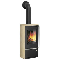 Poêle à bois Reno R Acier Noir - Pierre Sable - 6 kW de marque Justus, référence: B8510400