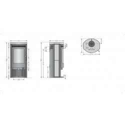 Poêle à bois Baltrum D 2.0 Acier Noir - 5,5 kW - Justus