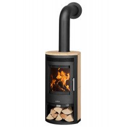 Poêle à bois Baltrum D 2.0 Acier Noir - Pierre Sable - 5,5 kW de marque Justus, référence: B8511000