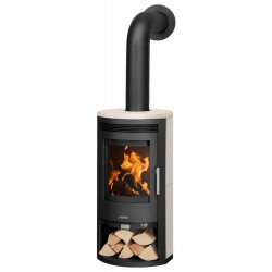 Poêle à bois Baltrum D 2.0 Acier Noir - Pierre Cream - 5,5 kW de marque Justus, référence: B8511100