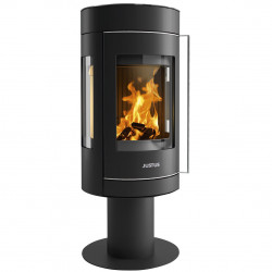 Poêle à bois Meva Acier Noir - Porte Fonte 5,5 kW de marque Justus, référence: B8549200