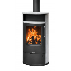 Poêle à bois Island 7 2.0 Acier Noir - Pierre Ollaire - 6,5 kW de marque Justus, référence: B8550500