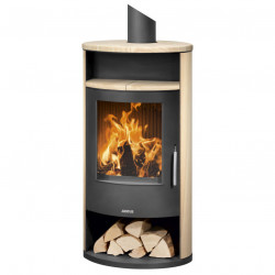 Poêle à bois Island 7 2.0 Acier Noir - Pierre Sable - 6,5 kW de marque Justus, référence: B8550600