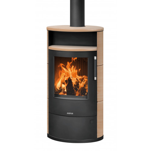 Poêle à bois Island 7 2.0 Acier Noir - Céramique Corretto - 6,5 kW - Justus