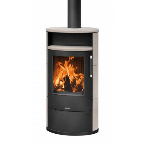 Poêle à bois Island 7 2.0 Acier Noir - Céramique Freddo - 6,5 kW - Justus