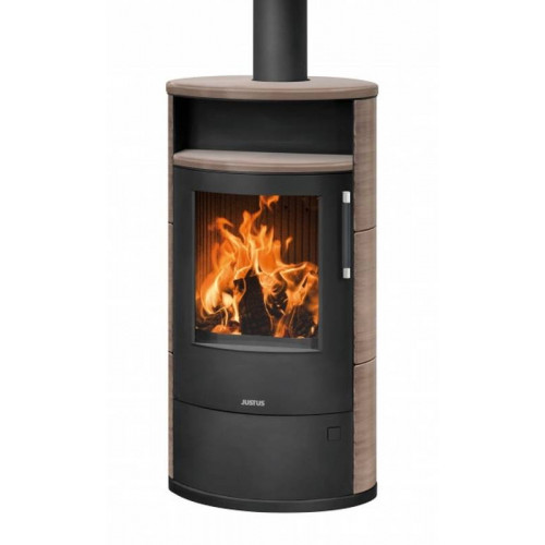 Poêle à bois Island 7 2.0 Acier Noir - Céramique Grappa - 6,5 kW - Justus