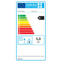 Poêle à bois Island 5 2.0 Acier Noir - 5 kW - Justus