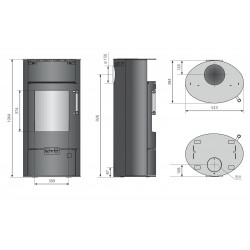 Poêle à bois Island 5 2.0 Acier Noir - 5 kW - Justus