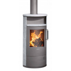 Poêle à bois Island 5 2.0 Acier Gris - Pierre Ollaire - 5 kW de marque Justus, référence: B8551100